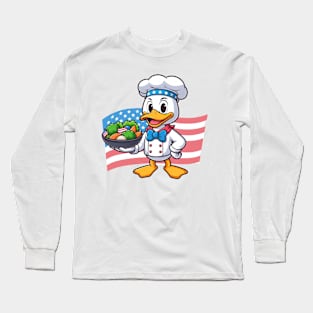 A Whimsical Tribute to American Culture in Cartoon Style T-Shirt Long Sleeve T-Shirt